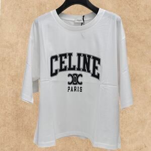 CELINE Women's White Short Sleeve